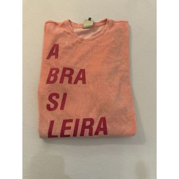 Farm Rio "The Brazilian" Velour Sweatshirt Size XL Pink Oversized Long Sleeve - Picture 3 of 5